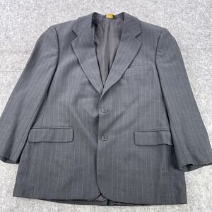 Brooks Brothers Brooksease Blazer Mens 42S Gray Pinstripe Wool Two Button